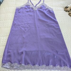 Lavender Lace-Trimmed Chemise